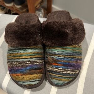 Lamo Brown Multi-Stripe Cozy Slippers